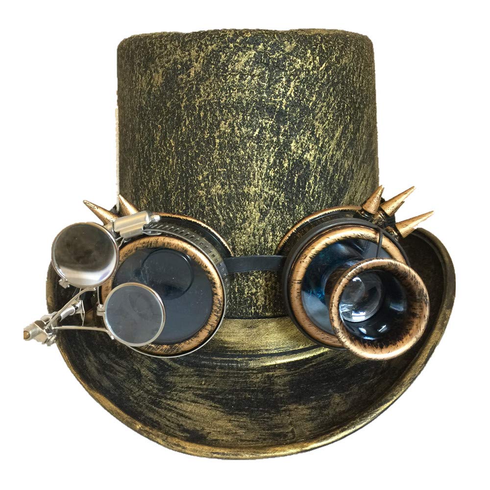 ENSEMBLE CHAPEAU STEAMPUNK LUNETTES CLOUS LOUPE