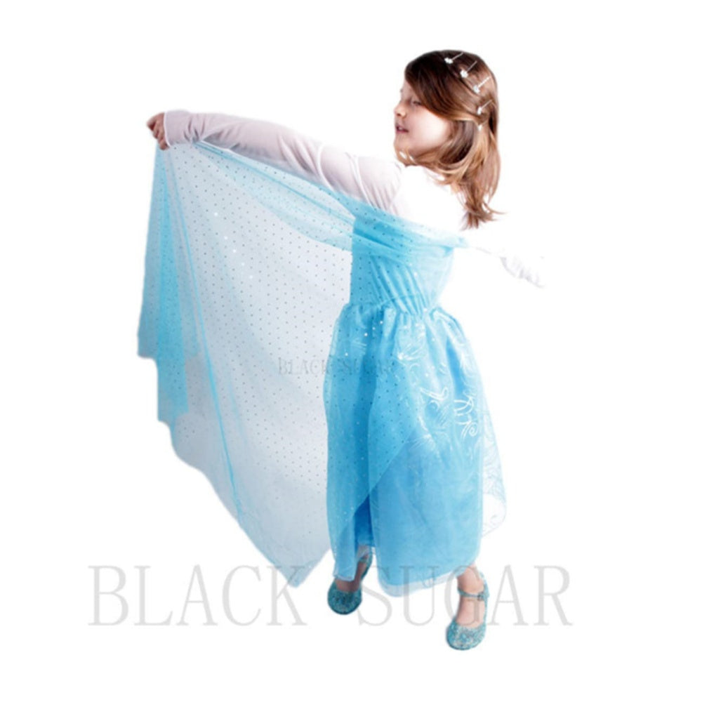 ROBE MANIFIQUE FILLE ELSA LA REINE DES NEIGES PRINCESSE ENFANT 2/14 ANS AVEC BIJOUX