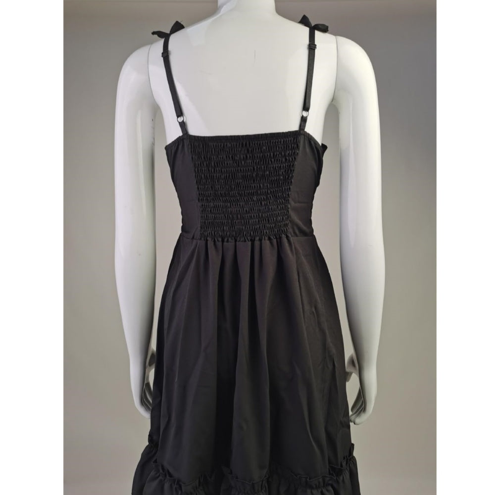 ROBE BRETELLE NOIR MEDIEVAL VICTORIENNE SERREAGE