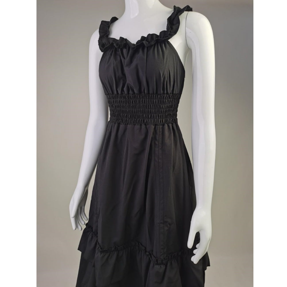 ROBE BRETELLE NOIR MEDIEVAL VICTORIENNE SERREAGE