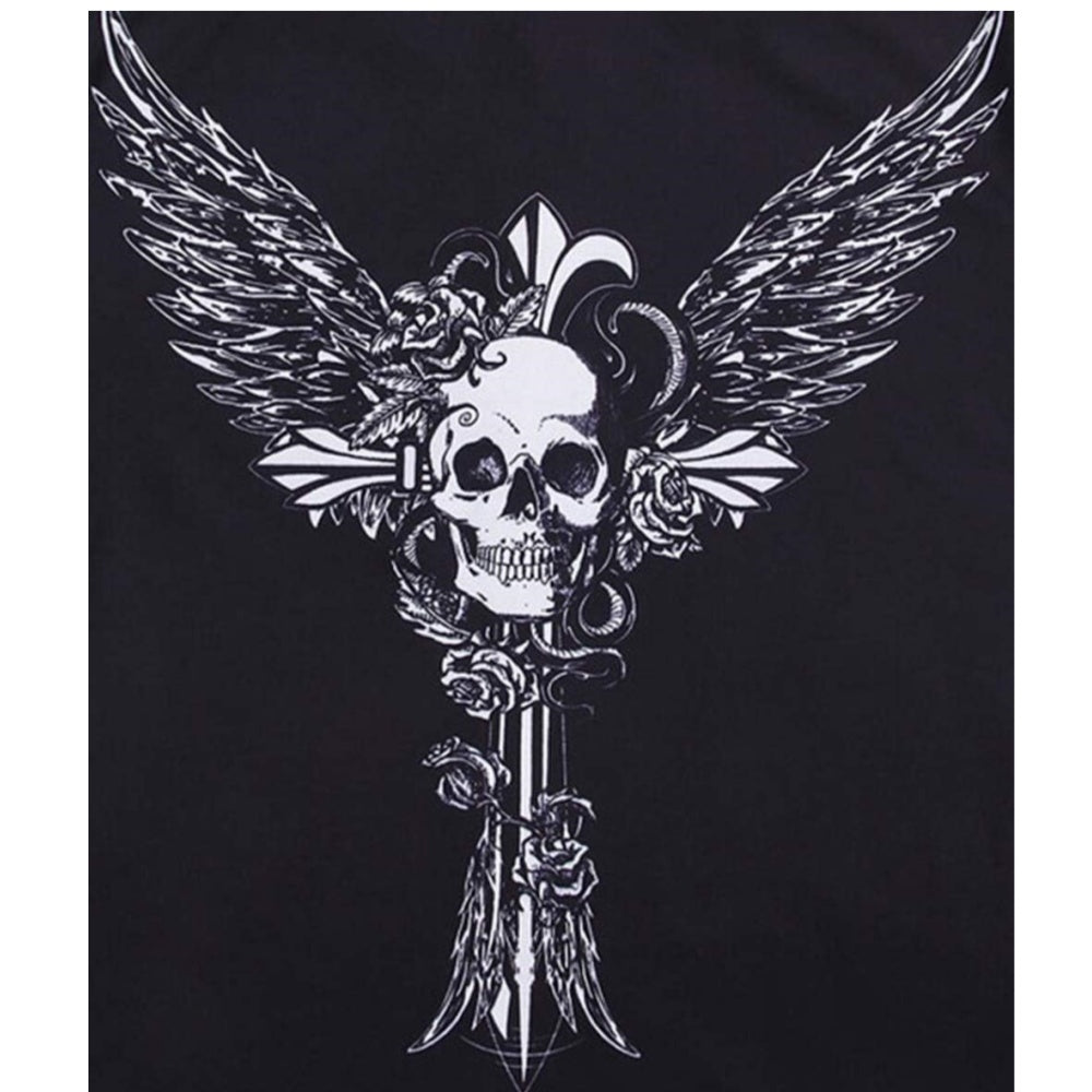 SWEAT CAPUCHE CRANE LACET BIKER AILES ANGE GOTHIQUE MI-SAISON