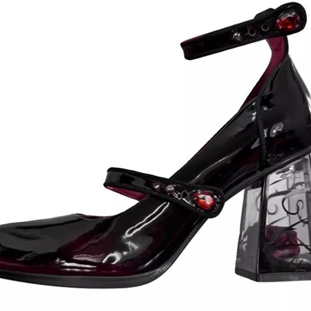 CHAUSSURES LOLITA DOLL PUNK TALON TRANSPARENTS ROSE