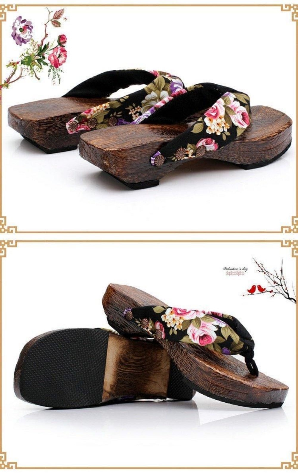 GEAT YUGATA TONG SAMURAI JAPONAIS CHAUSSON BOIS SANDALES GEISHA FEMME