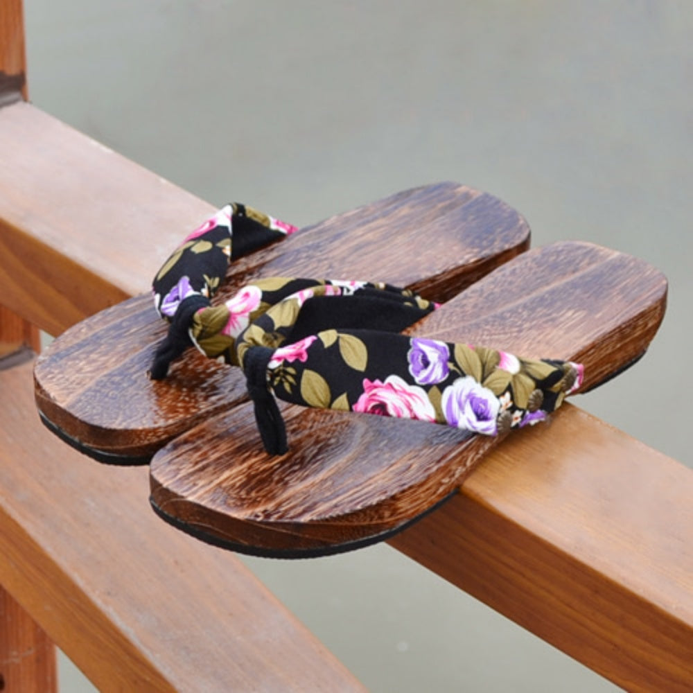 GEAT YUGATA TONG SAMURAI JAPONAIS CHAUSSON BOIS SANDALES GEISHA FEMME