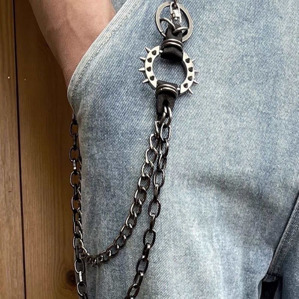 DOUBLES CHAINES PANTALONS MIXTE HIP HOP GOTHIQUE BARBELE