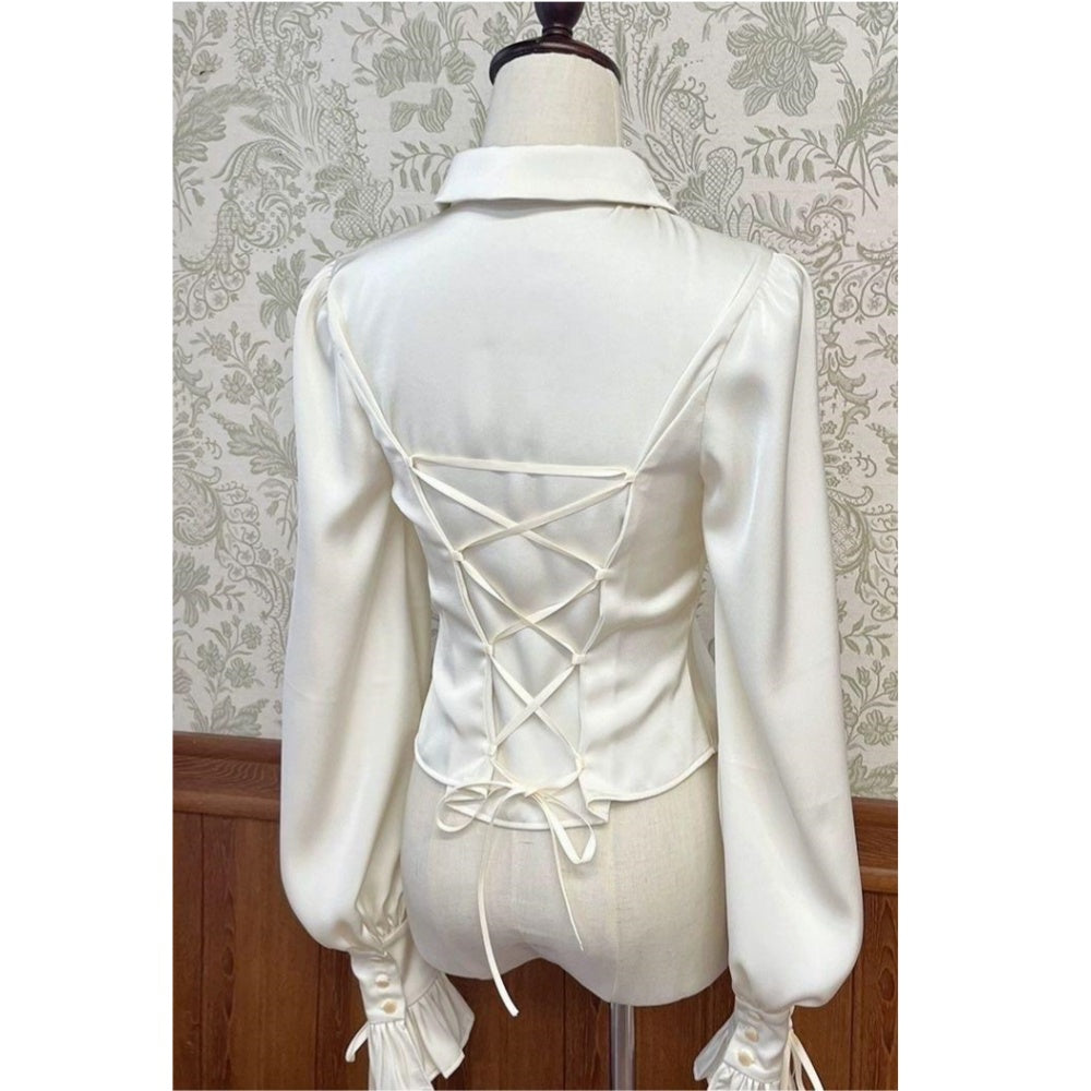 CHEMISIER BLANCHE MANCHE LONGUE