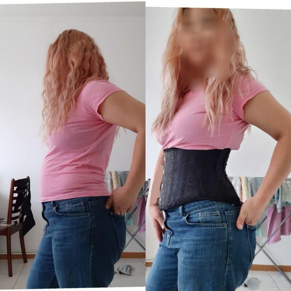 BUSTIER CORSET A LACET SOUS POITRINE TISSU JACQUARD
