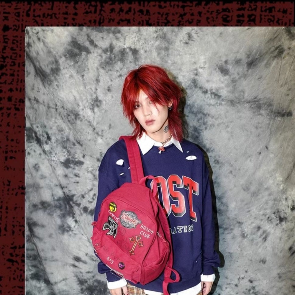 SAC DOS ROUGE ROCK PUNK CHAINE