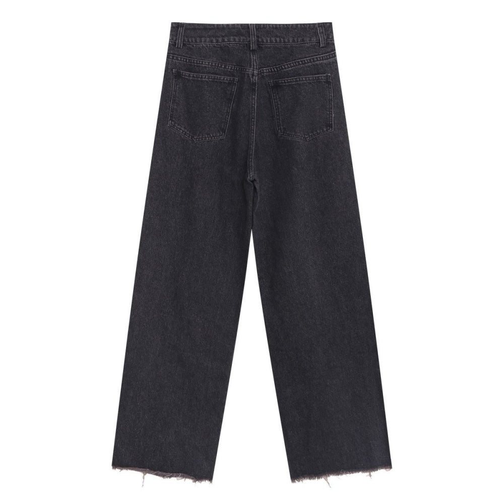 PANTALON JEAN NOIR GRIS CROIX