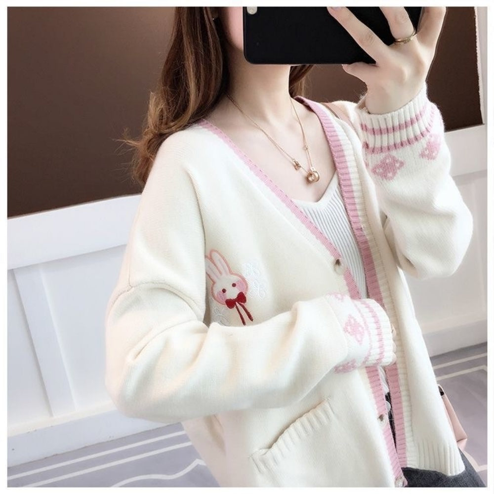 PULL FEMME LAPIN BEIGE AUTOMNE HIVER
