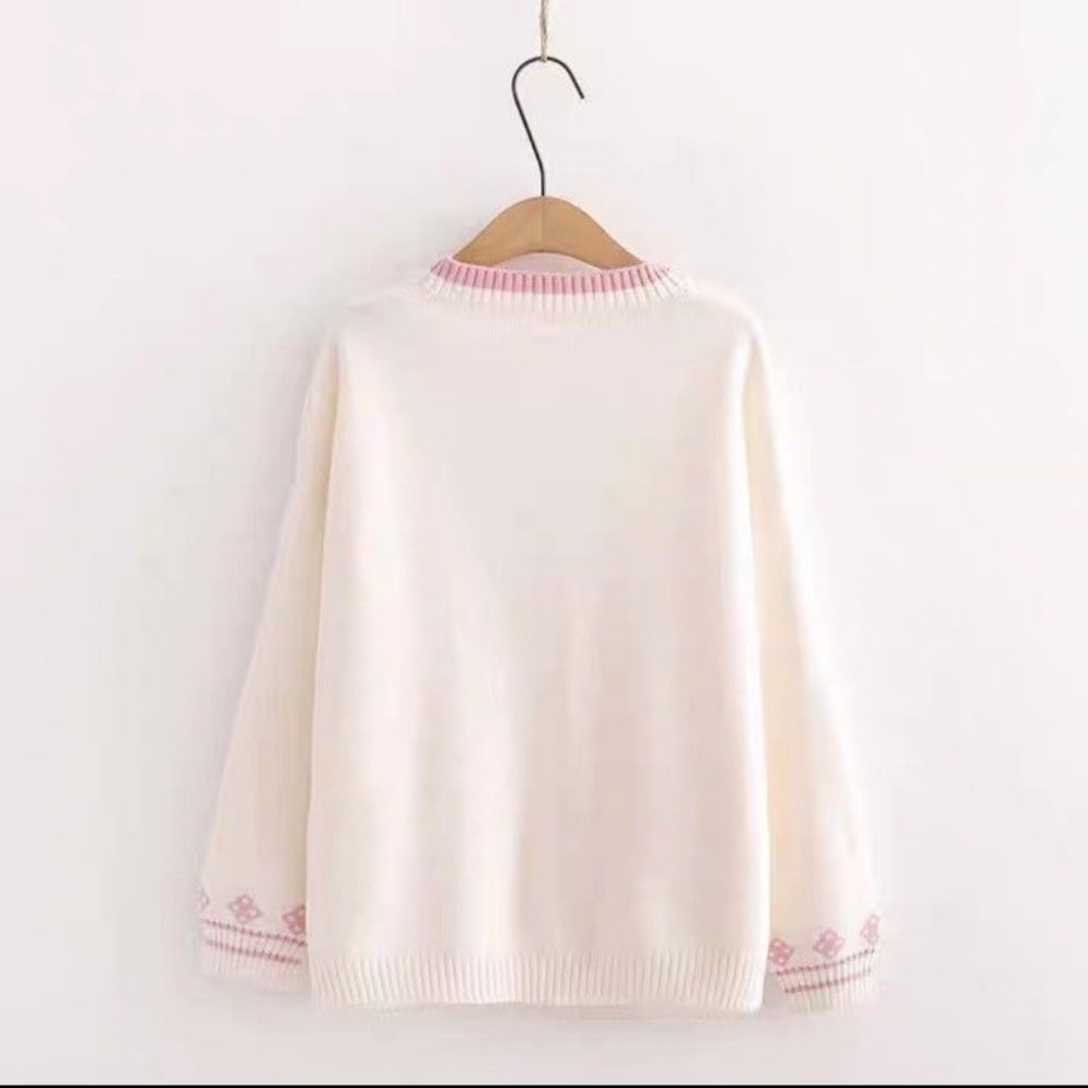 PULL FEMME LAPIN BEIGE AUTOMNE HIVER