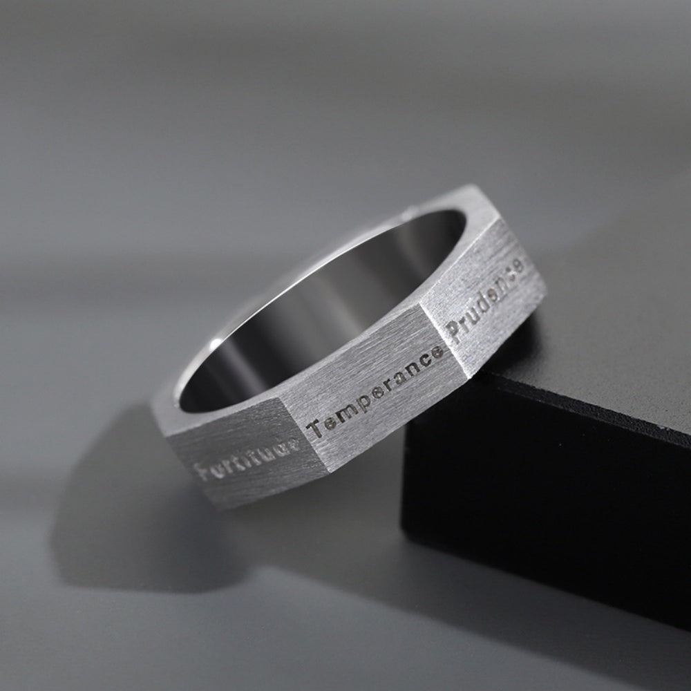 BAGUE SEPT VERTUS EN ARGENT 925
