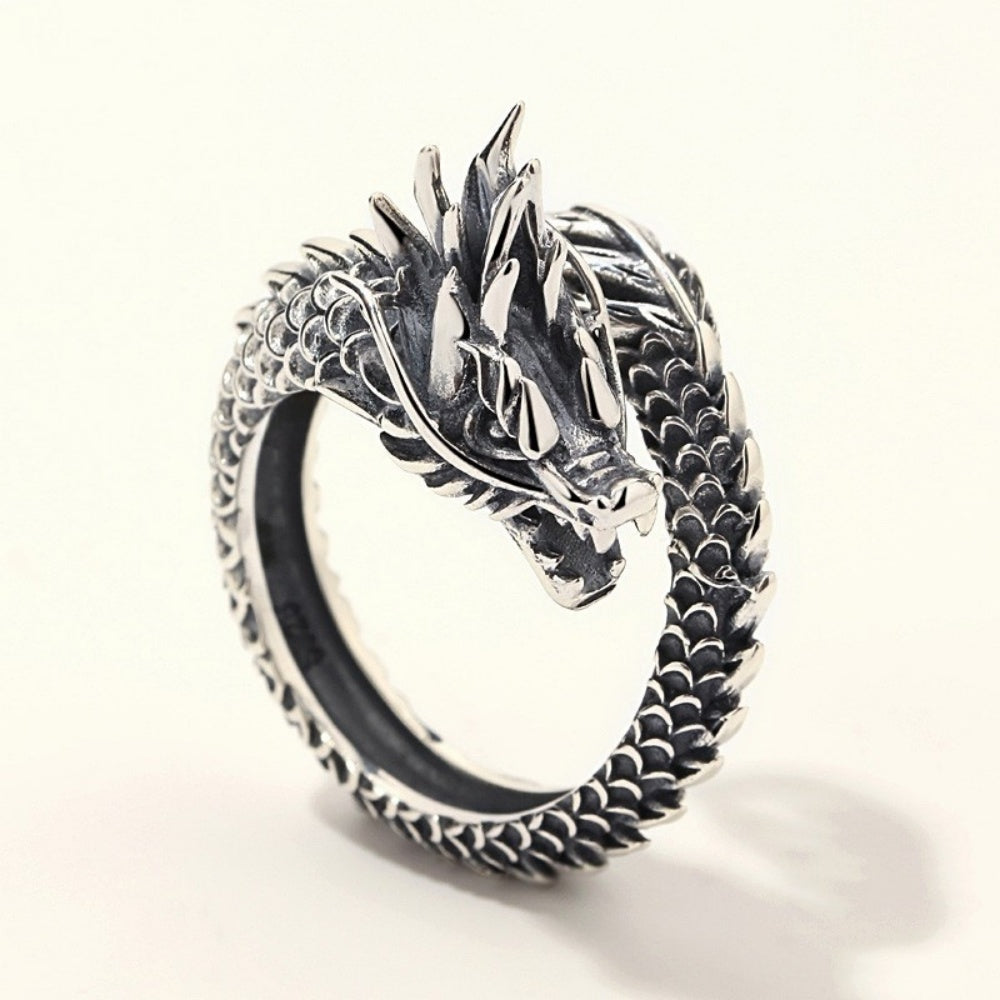 BAGUE DRAGON EN ARGENT 925