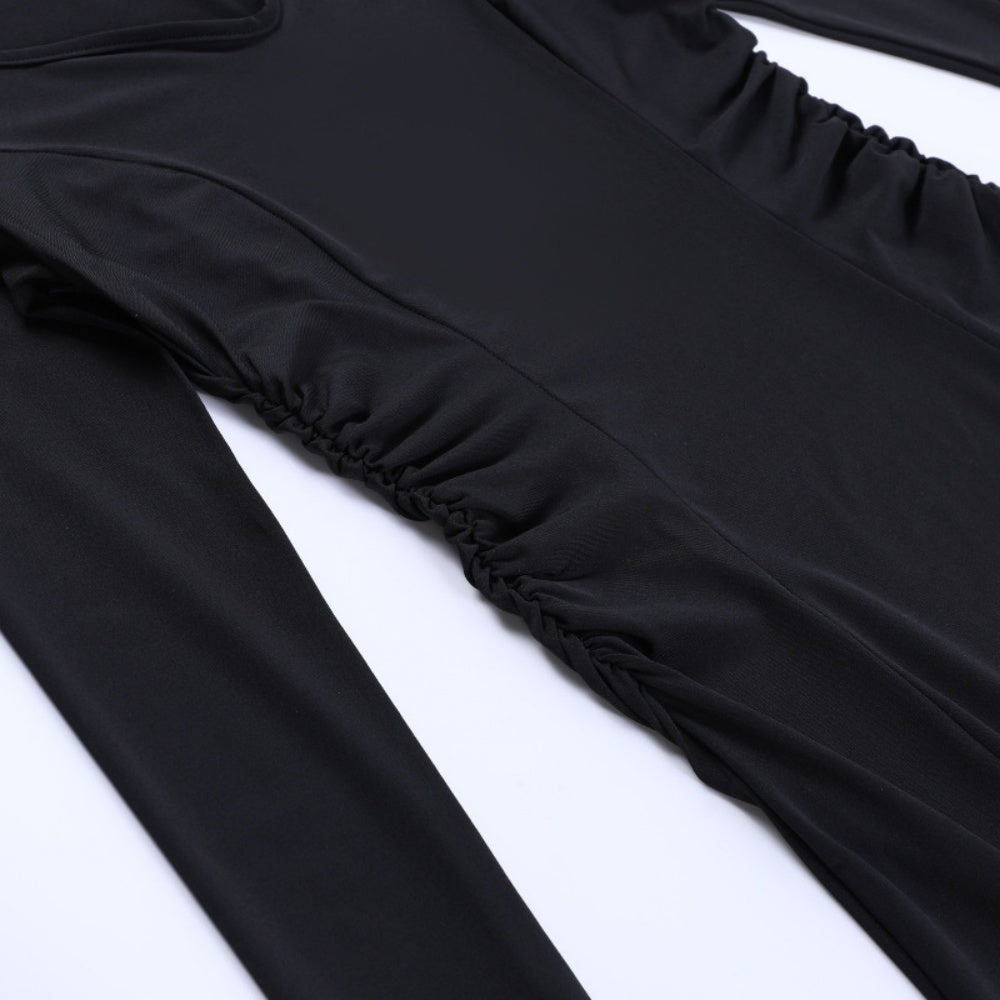 ROBE LONG GOTH MANCHE BOUFFANTE