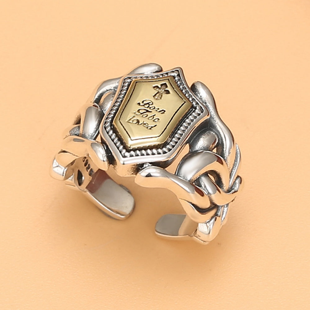BAGUE BOUCLIER MEDUSE EN ARGENT 925