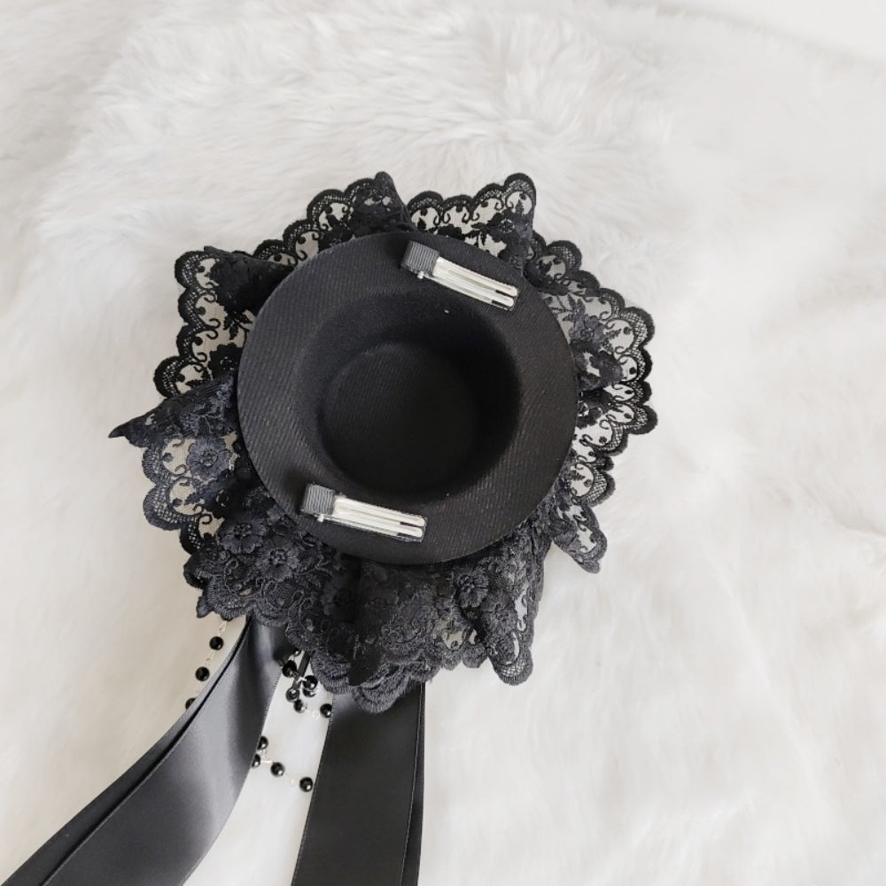 MINI CHAPEAU BIJOUX CHEVEUX CHAINE PERLE