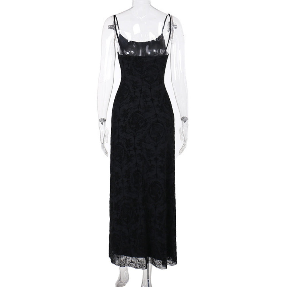ROBE GOTH NOIR VICTORIEN A BRETELLE