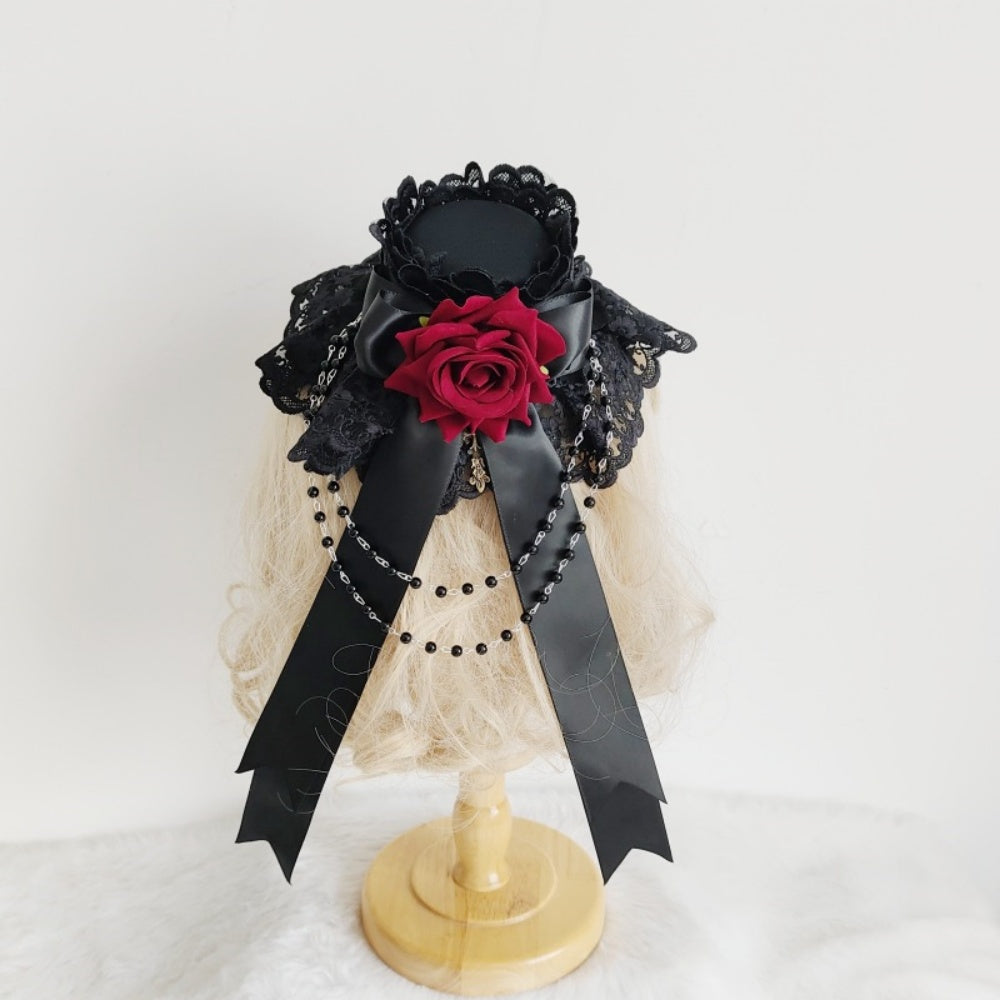 MINI CHAPEAU BIJOUX CHEVEUX CHAINE PERLE