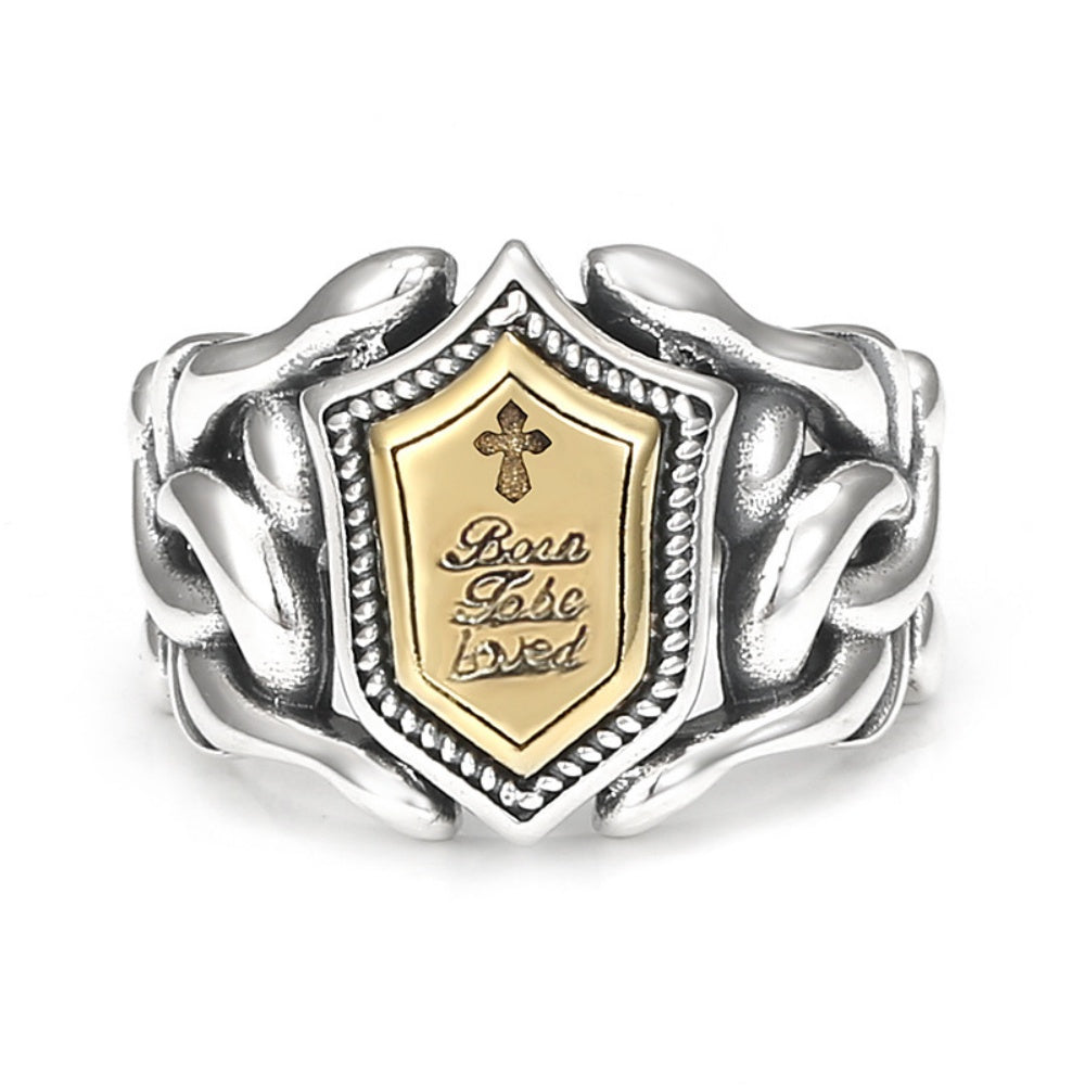 BAGUE BOUCLIER MEDUSE EN ARGENT 925