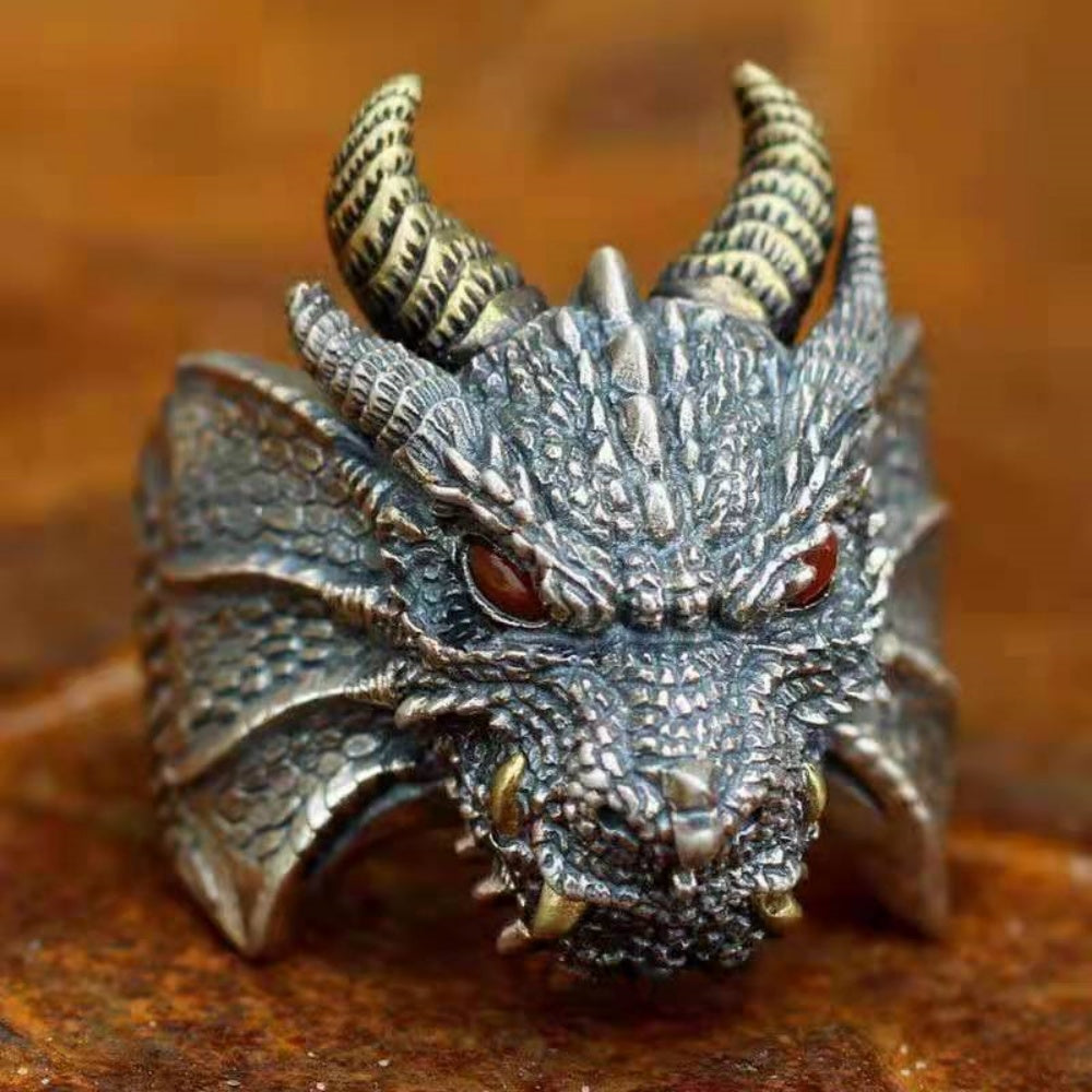 BAGUE DRAGON EN ACIER INOXYDABLE