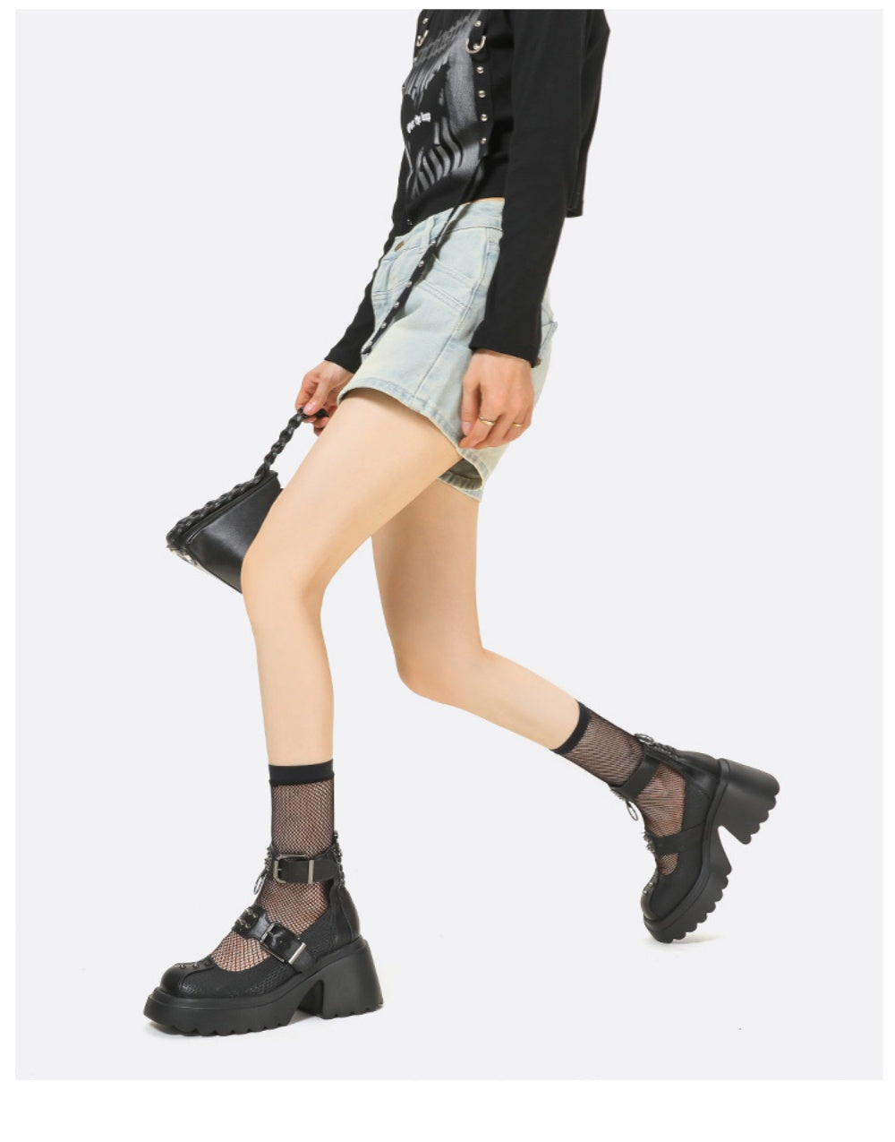 CHAUSSURES PUNK CLOUS CUIR TALON 8.5CM