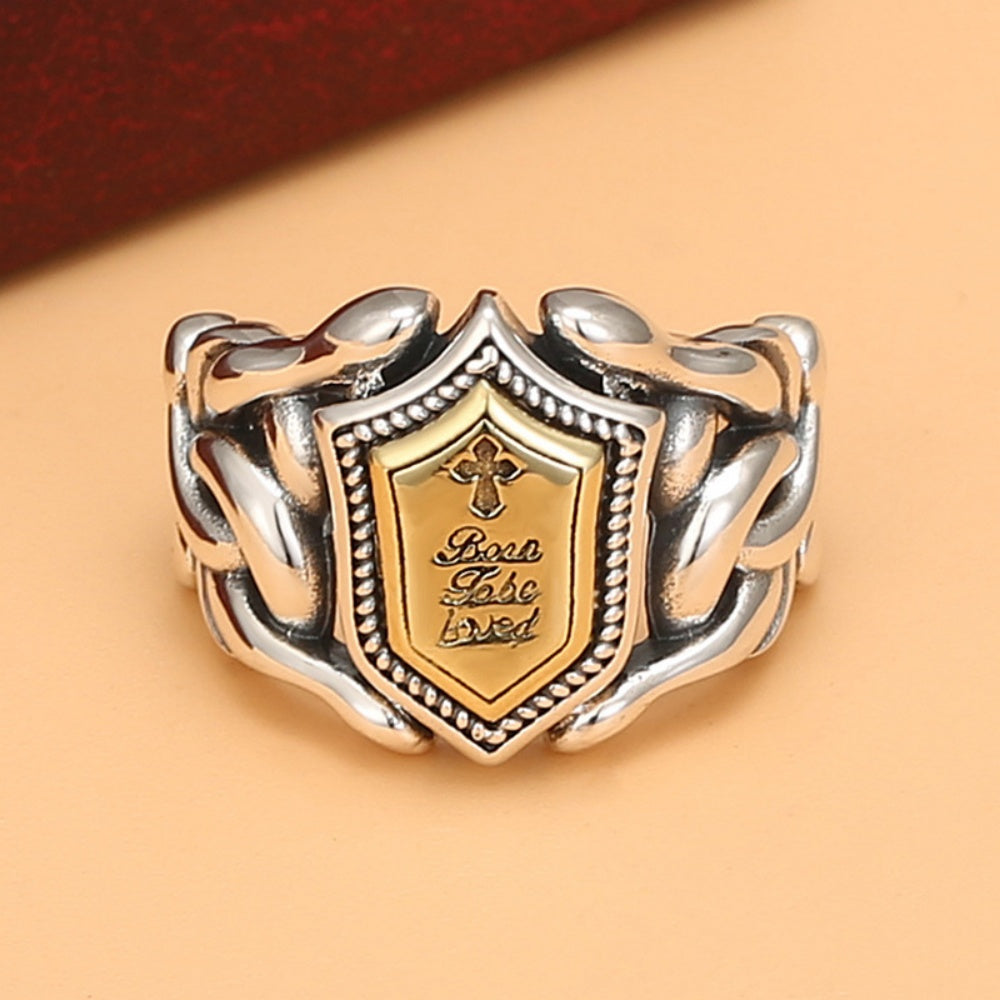 BAGUE BOUCLIER MEDUSE EN ARGENT 925