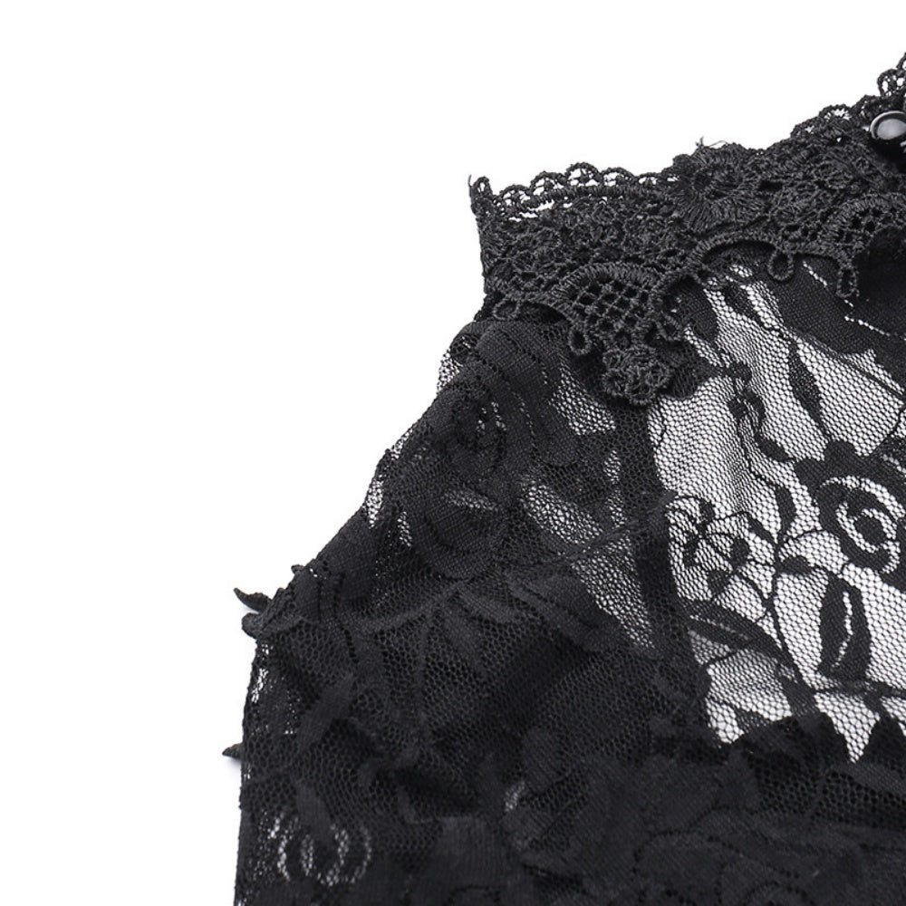 ROBE LONG GOTH MANCHE BOUFFANTE