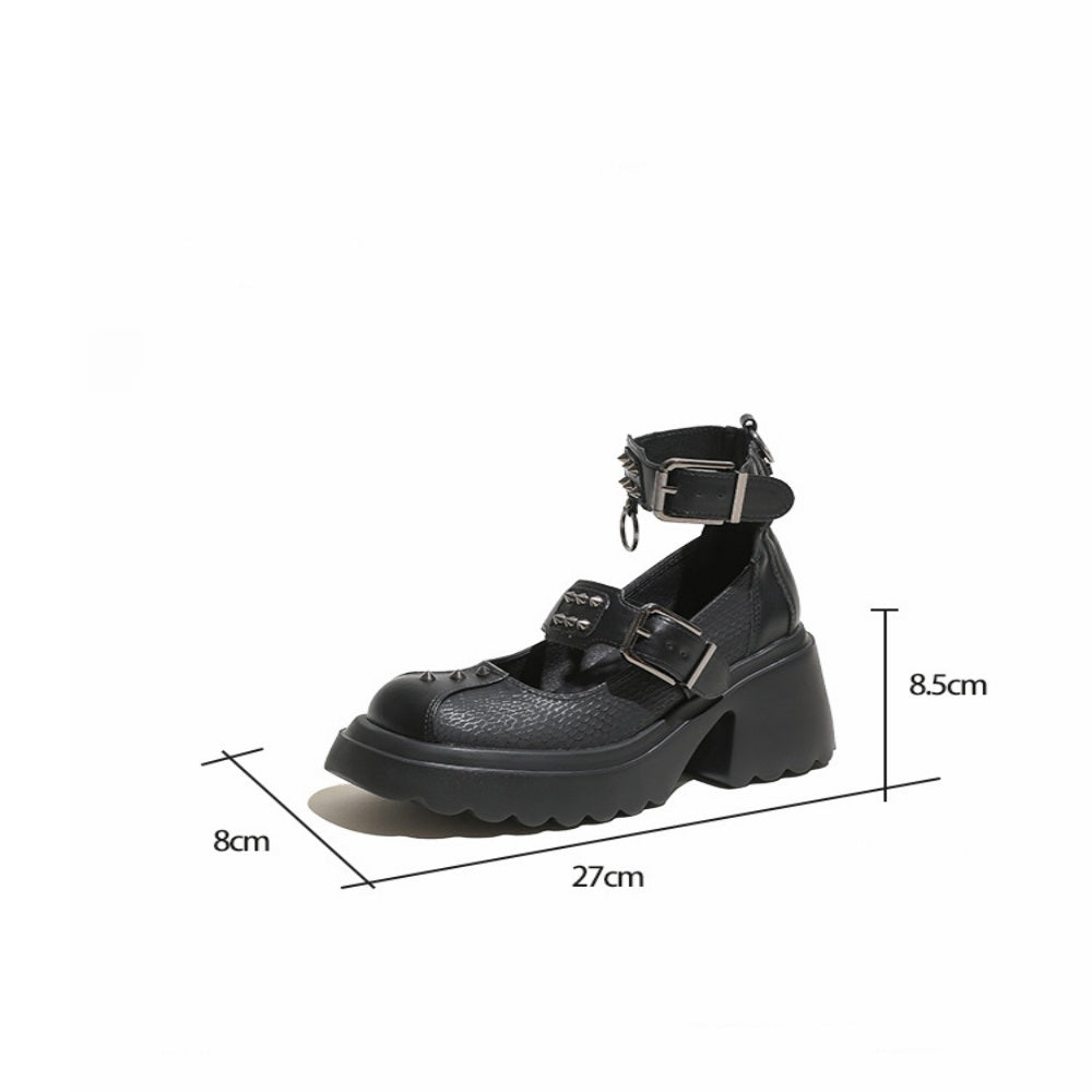 CHAUSSURES PUNK CLOUS CUIR TALON 8.5CM