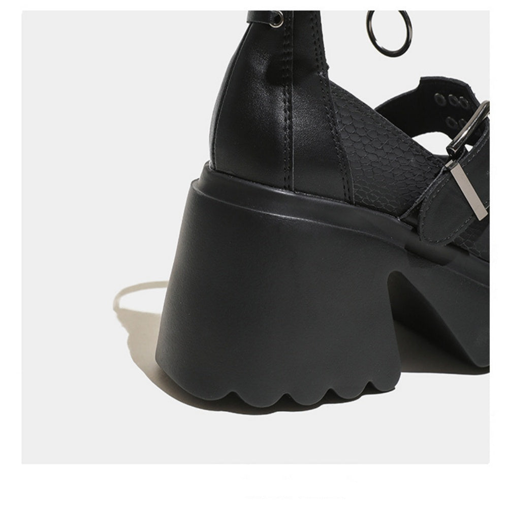 CHAUSSURES PUNK CLOUS CUIR TALON 8.5CM