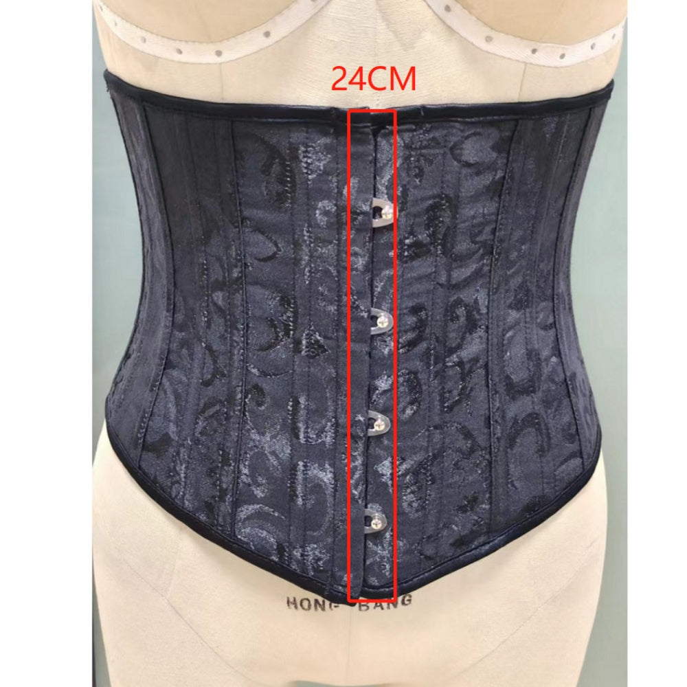 BUSTIER CORSET A LACET SOUS POITRINE TISSU JACQUARD
