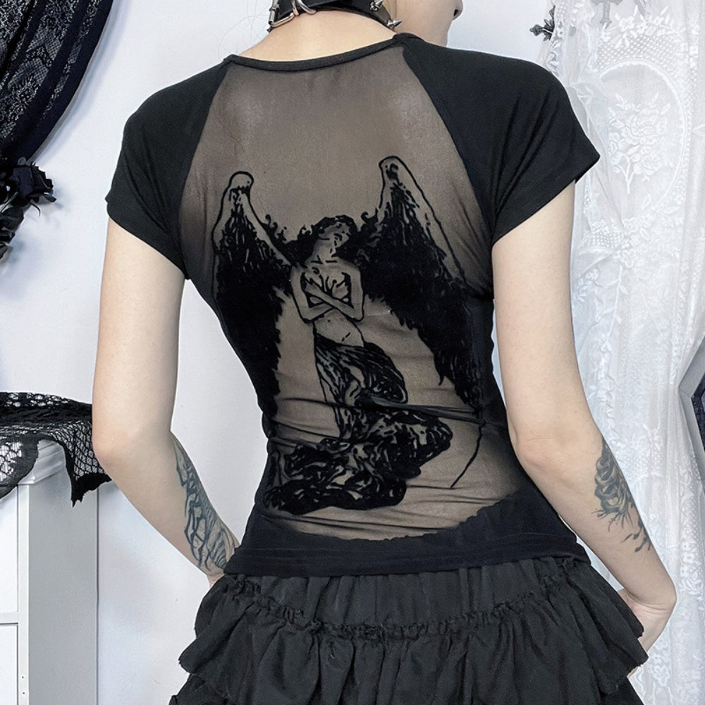 T SHIRT AILES ANGE AU DOS RESILLE
