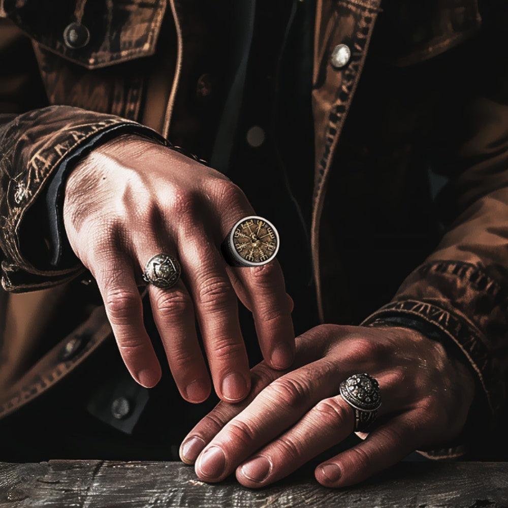 BAGUE CRANE BOUSSOLE VIKING