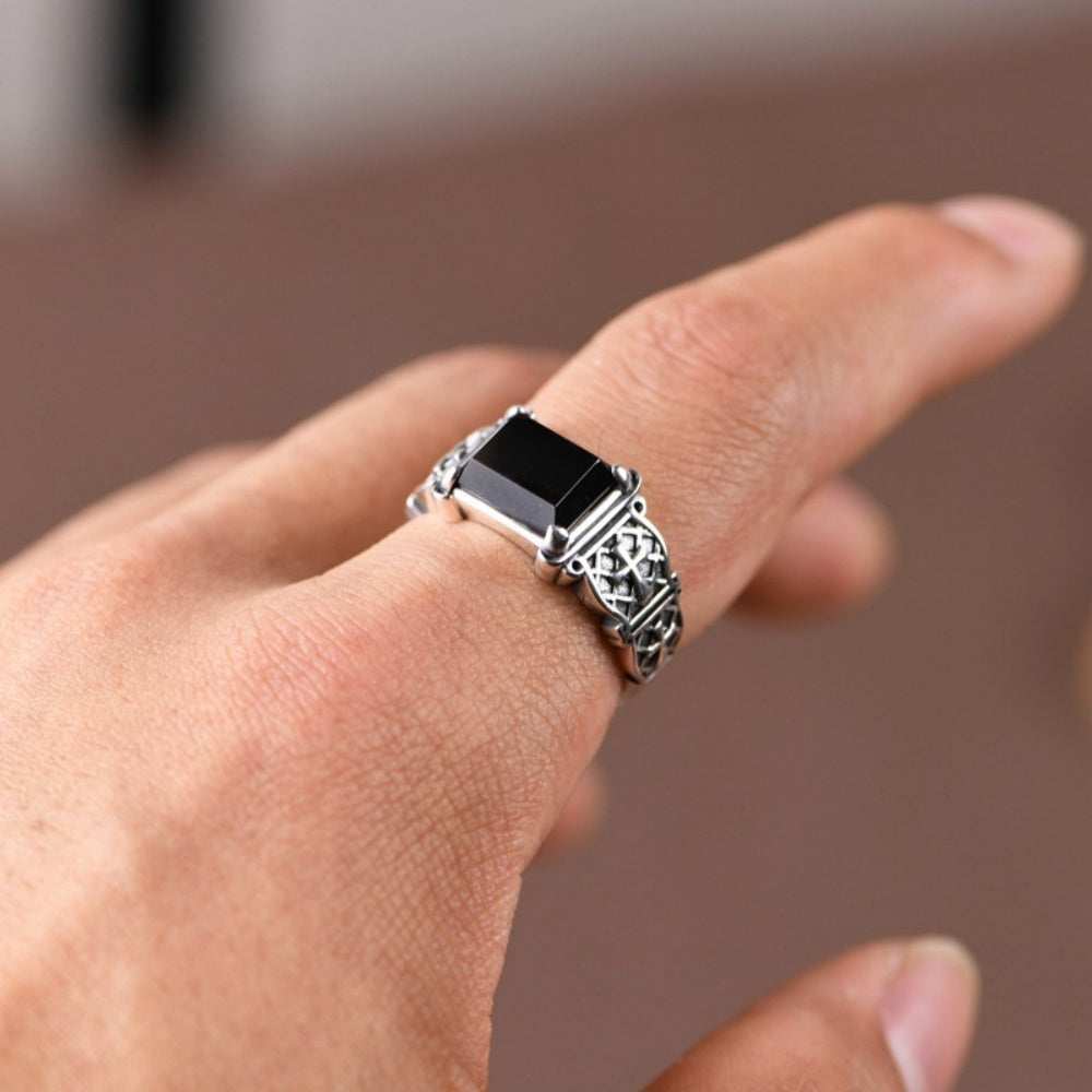 BAGUE PIERRE NOIR