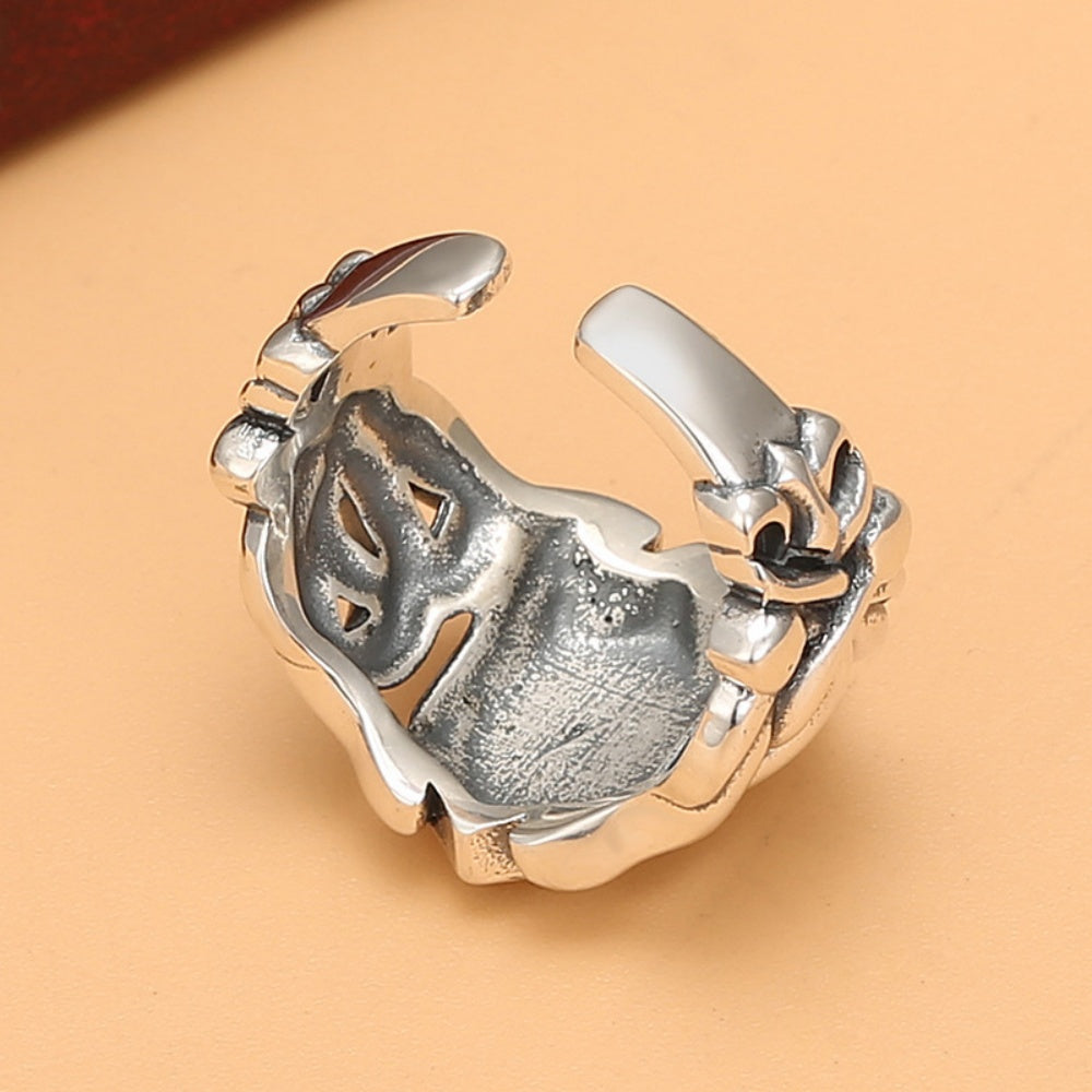 BAGUE BOUCLIER MEDUSE EN ARGENT 925