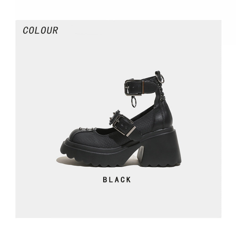 CHAUSSURES PUNK CLOUS CUIR TALON 8.5CM
