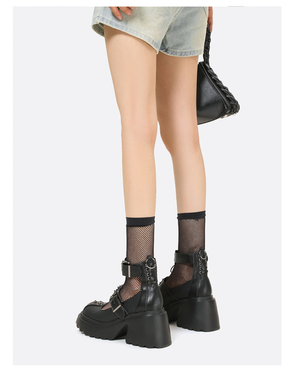 CHAUSSURES PUNK CLOUS CUIR TALON 8.5CM