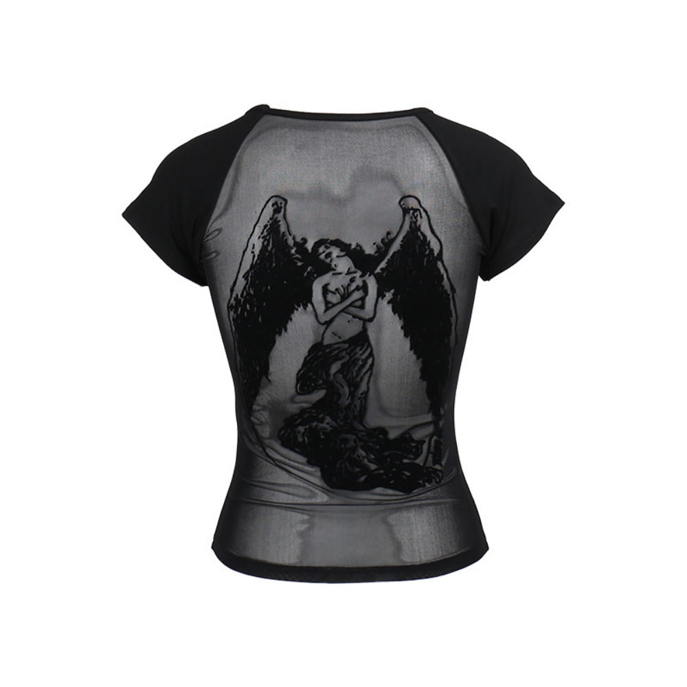 T SHIRT AILES ANGE AU DOS RESILLE