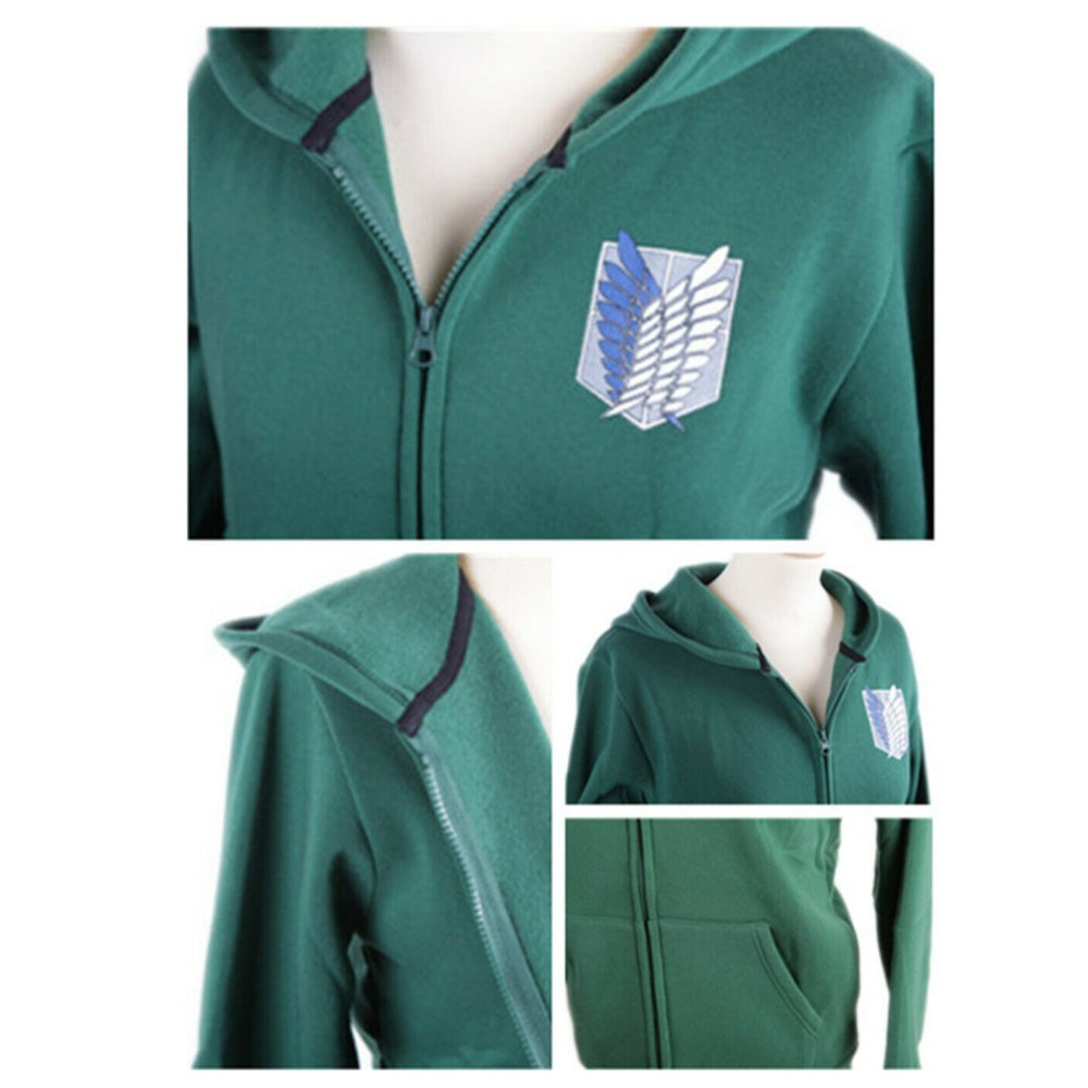 CAPUCHE SWEAT ATTAQUE DES TITANS SHINGEKI NO KYOJIN VERT UNISEX