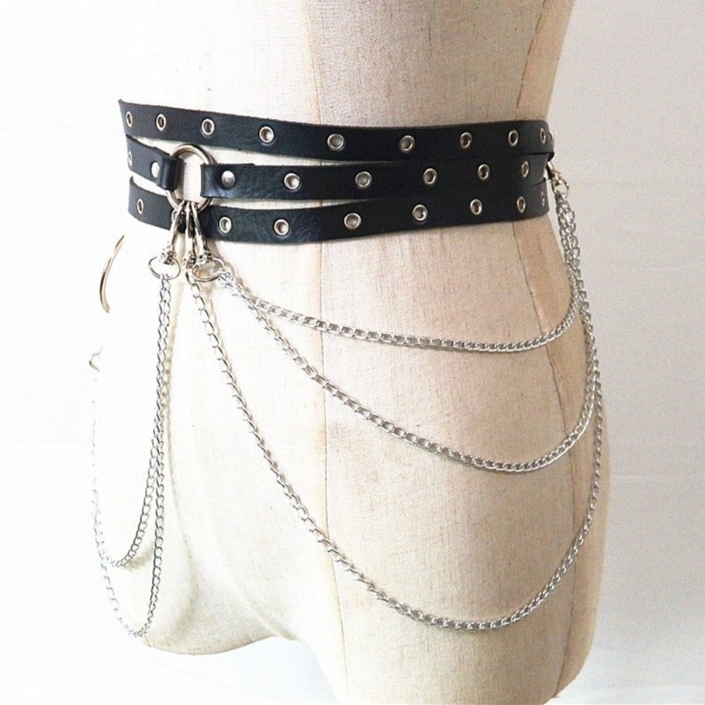 CEINTURE AVEC CHAINE GOTH NOIR