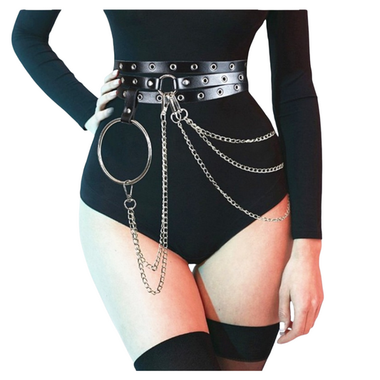 CEINTURE AVEC CHAINE GOTH NOIR