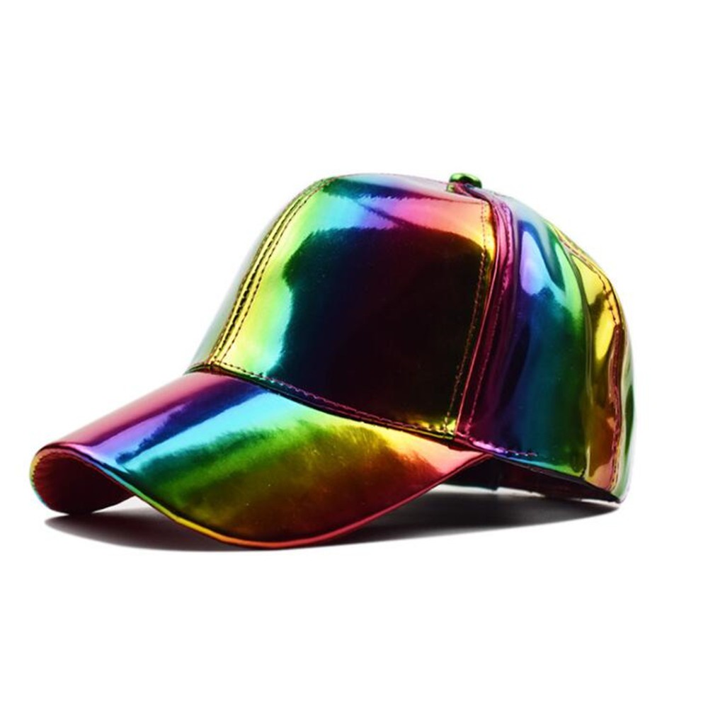 CASQUETTE BASEBALL PU LASER MIXTE ARC EN CIEL