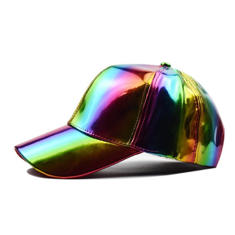 CASQUETTE BASEBALL PU LASER MIXTE ARC EN CIEL