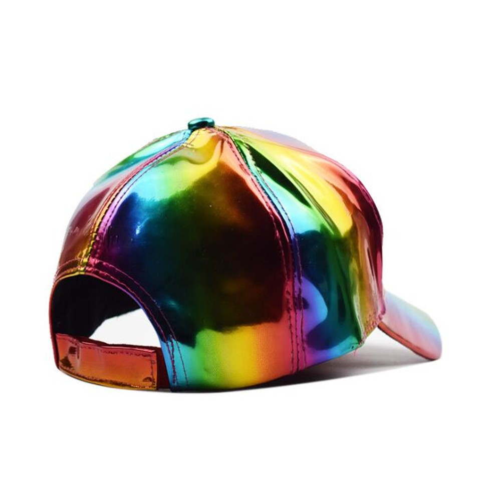 CASQUETTE BASEBALL PU LASER MIXTE ARC EN CIEL