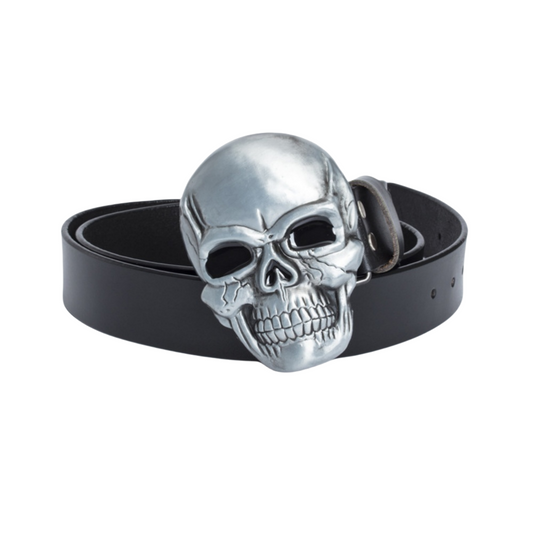 CEINTURE CUIR SOLIDE GOTHIQUE PUNK GROS CRANE