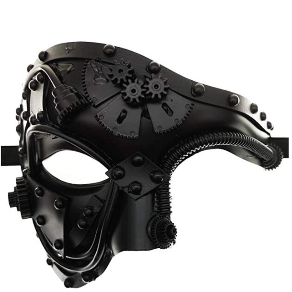 MASQUE MIXTE ENGRENAGE STEAMPUNK NOIR