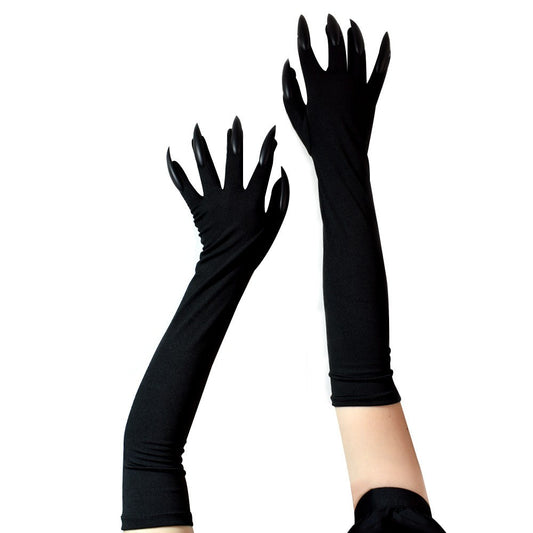 GANTS NOIR GRIFFE HALLOWEEN CARNAVAL MONSTRE