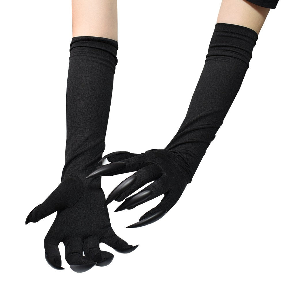 GANTS NOIR GRIFFE HALLOWEEN CARNAVAL MONSTRE