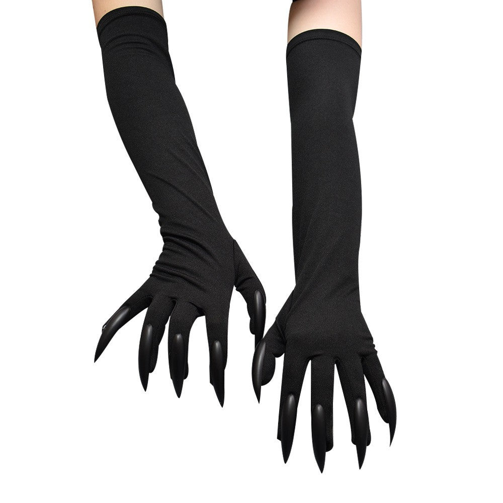 GANTS NOIR GRIFFE HALLOWEEN CARNAVAL MONSTRE