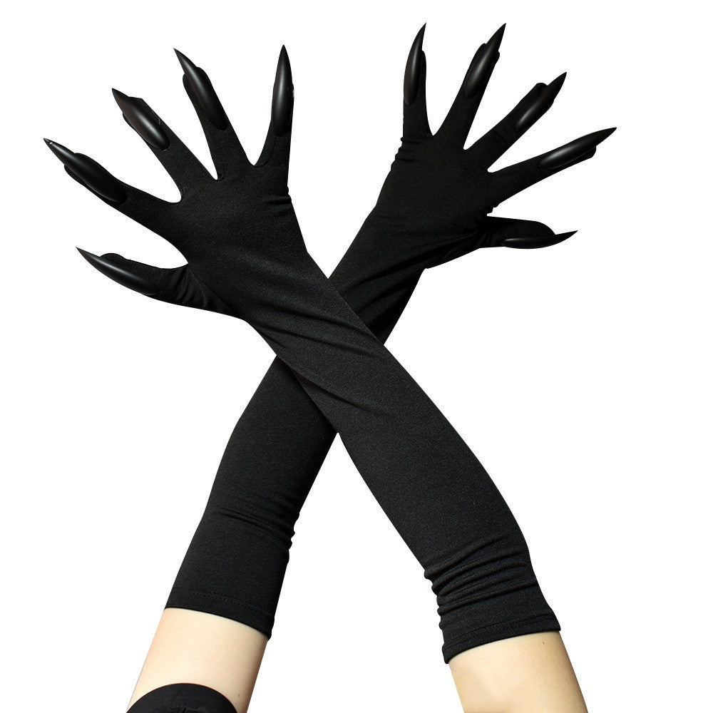 GANTS NOIR GRIFFE HALLOWEEN CARNAVAL MONSTRE