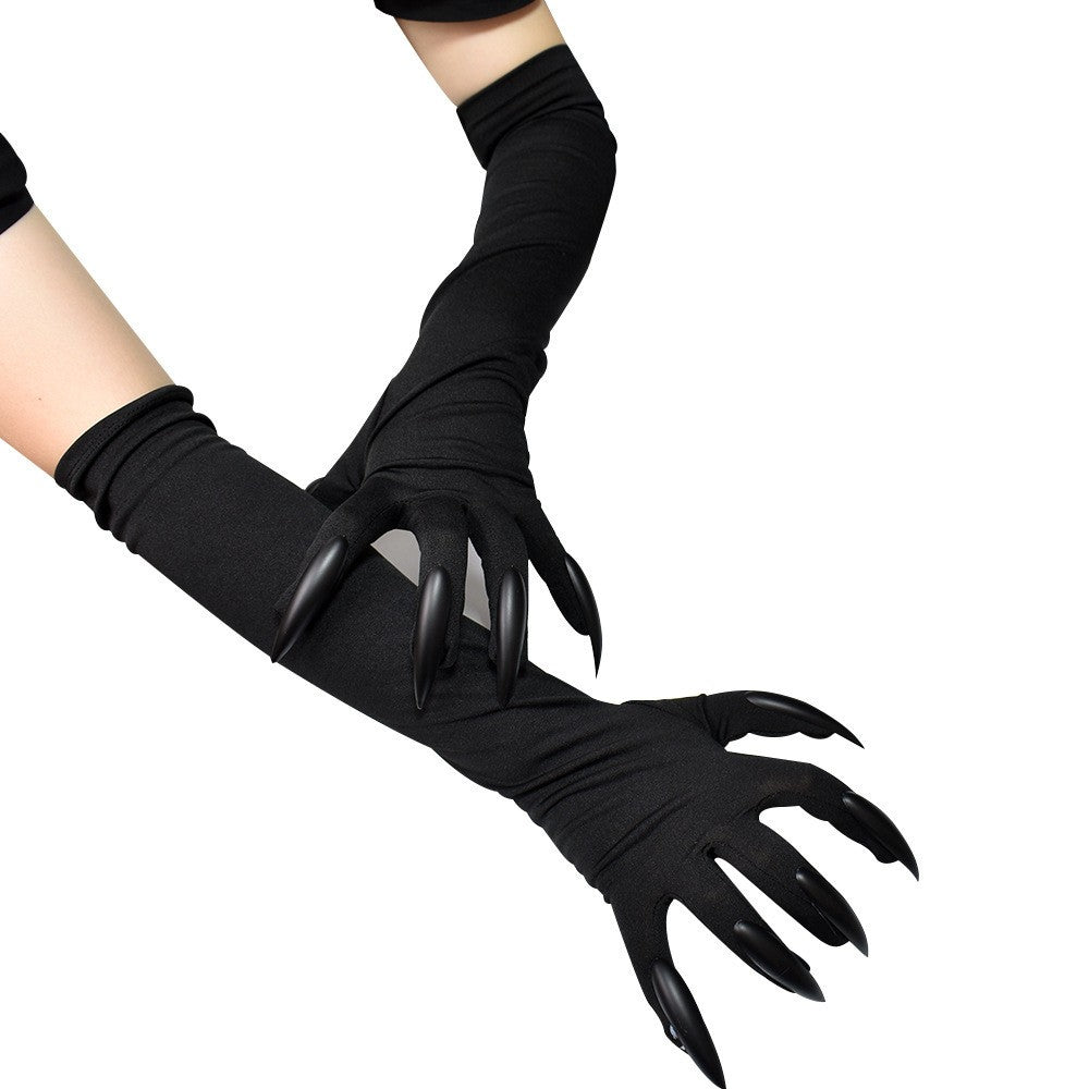 GANTS NOIR GRIFFE HALLOWEEN CARNAVAL MONSTRE